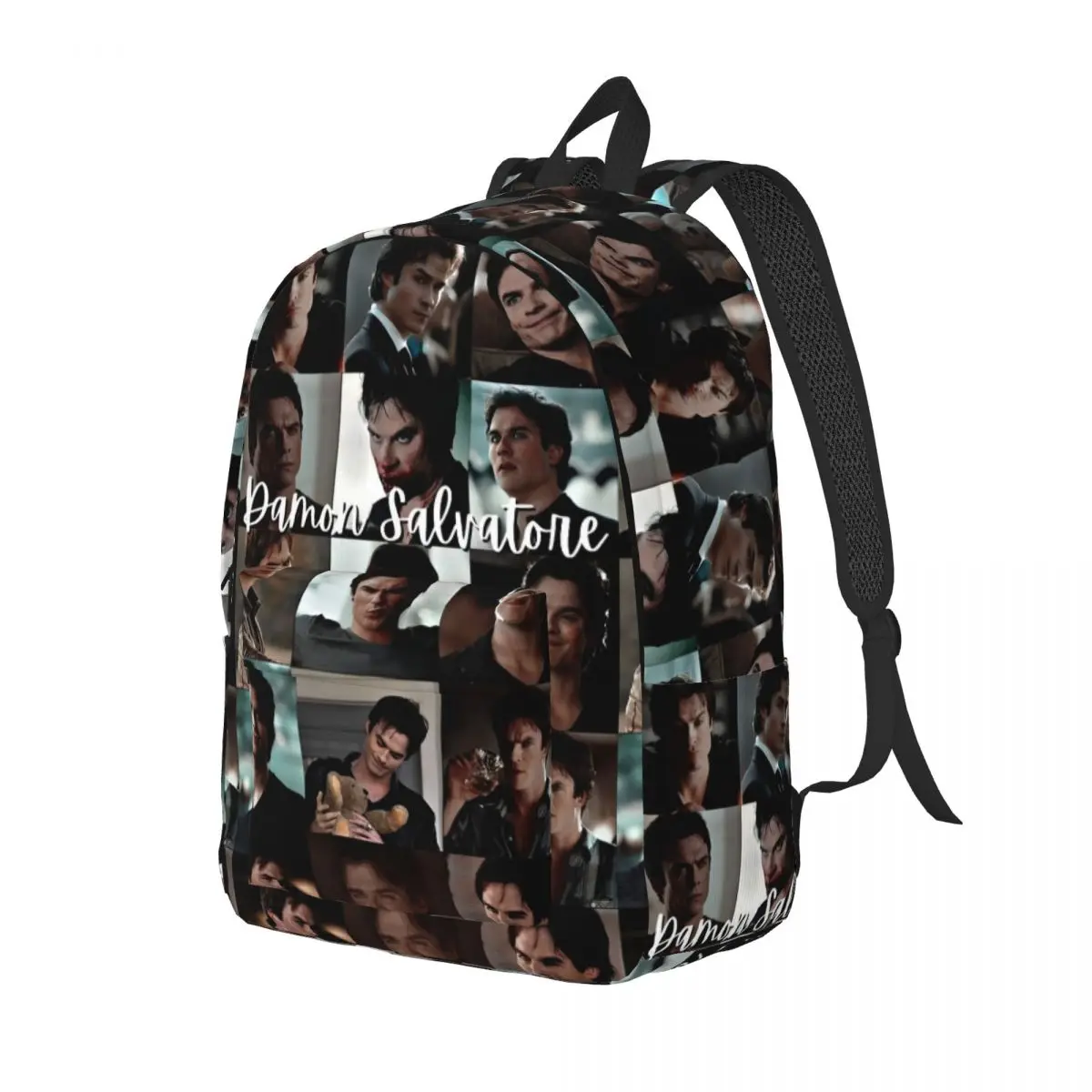 The Vampire Diaries Damon Salvatore Backpack for Men Women Teenage High School Work Daypack TV Series College Canvas Bags Sports