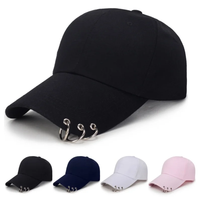

Metal Ring Circle Golf Baseball Cap Outdoor An-ti UV Sports Running Riding Sunshade Sunhat Gothic Punk Style Hip Hop Club Visors