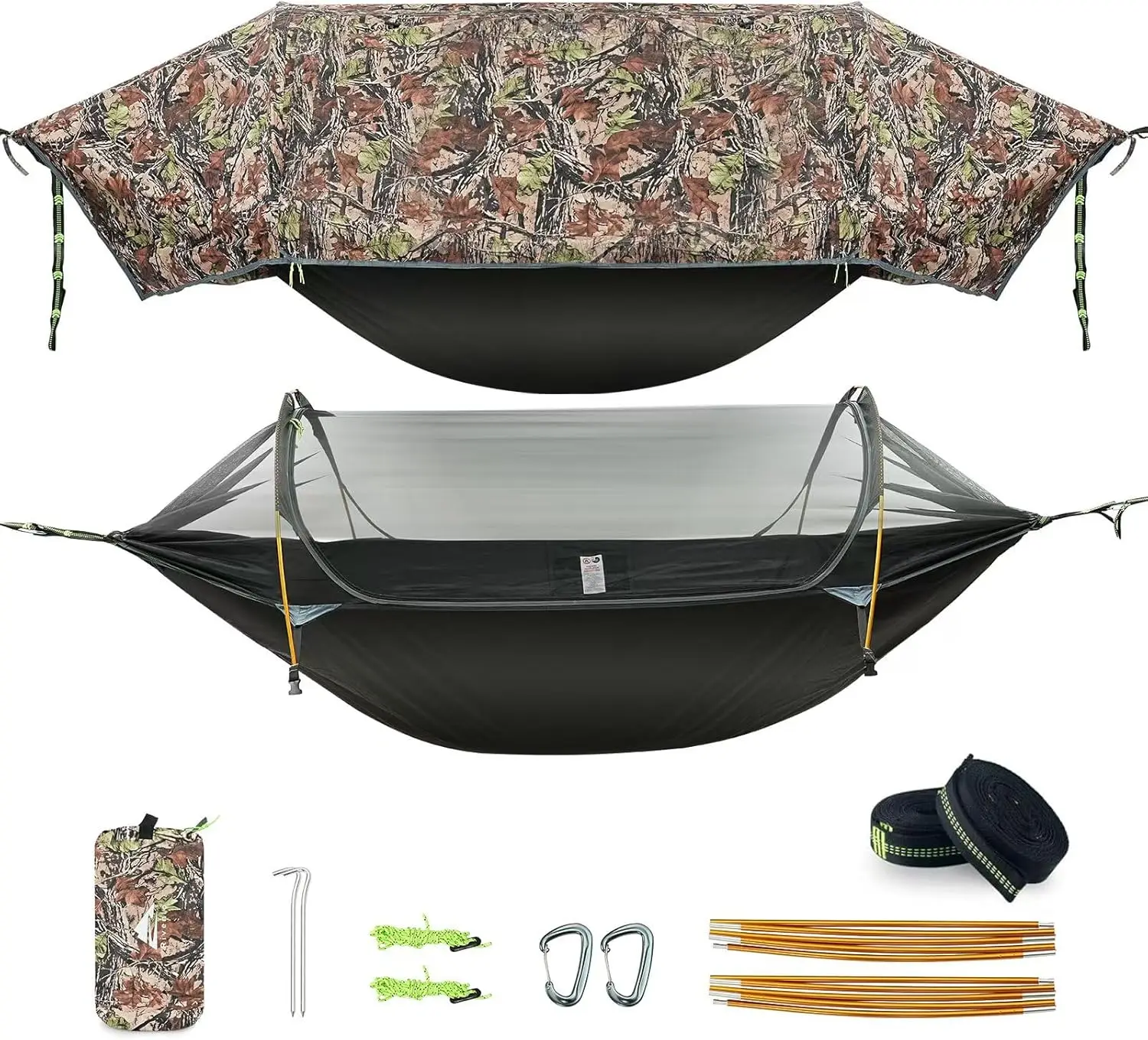 

3-in-1 Camping Hammock Tent with Mosquito Net & Rainfly, Waterproof Lightweight Portable Sleeping Gear for Outdoor Travel