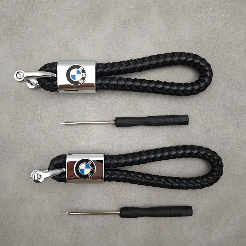 Leather Rope Keychain BMW Logo Keyring Men Women Key Ring For BMW E34 E36 E46 E28 E65 E66 F15 F25 F26 G01 G02 G05 Accessories