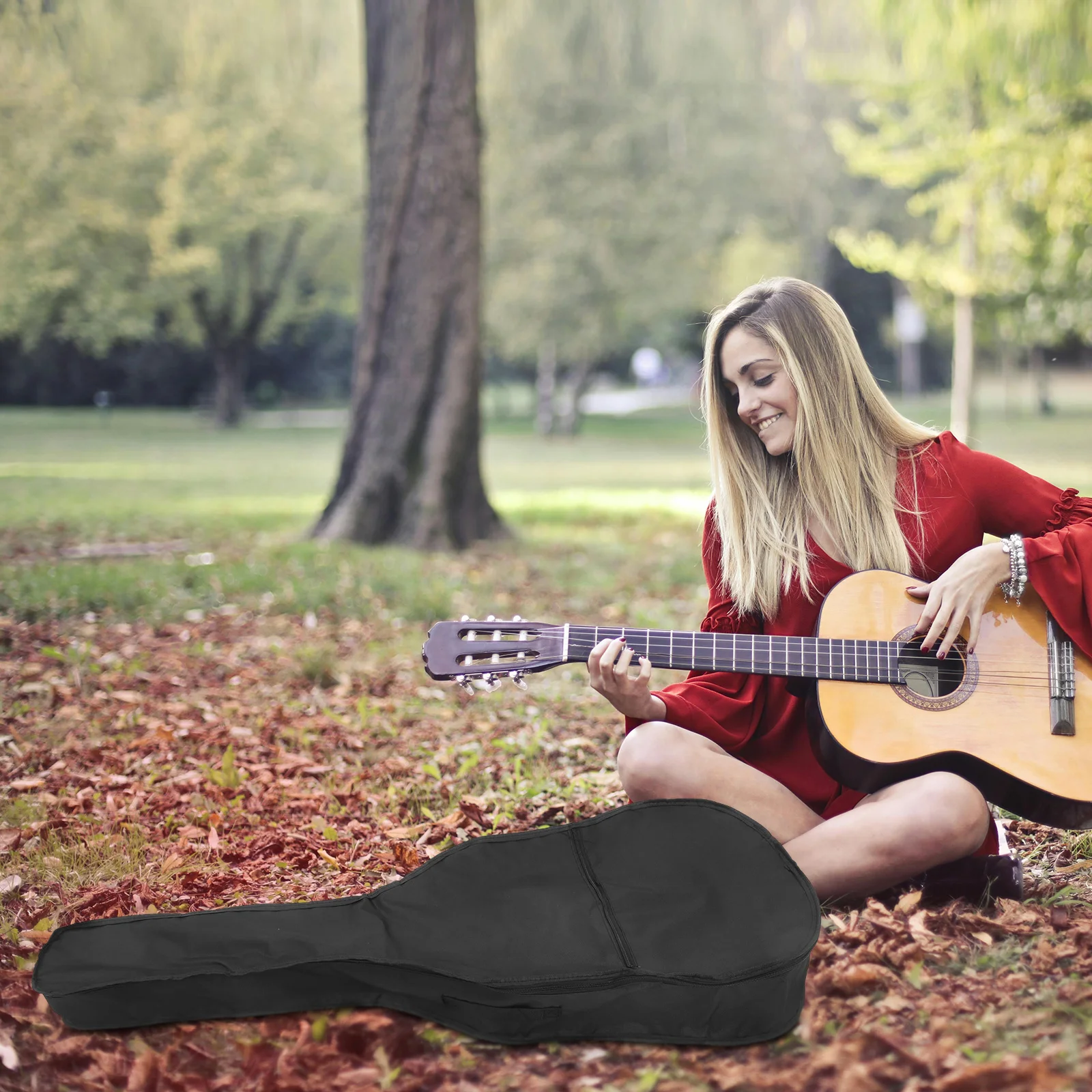 

41 Inch Acoustic Guitar Bag Waterproof Oxford Cloth Carry Case Protective Storage For Outdoor Performance Practical