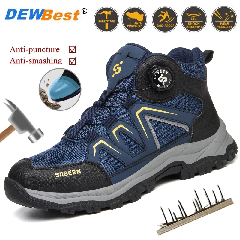 New Model of Abrasion-Resistant, Impact-Resistant, and Puncture-Resistant Steel-Toe Button-Front Safety Shoes