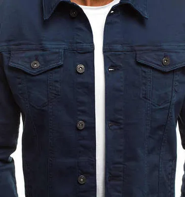 Заводская модная тонкая повседневная однотонная куртка на заказ, кардиган на пуговицах, рабочая куртка, мужская джинсовая куртка