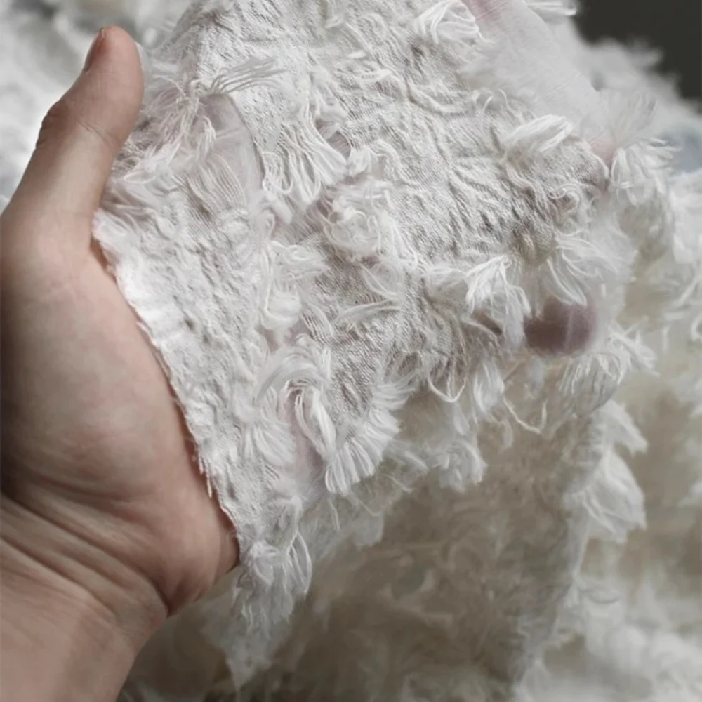 

Перспективная жаккардовая ткань с кисточками и перьями для модной одежды, дизайнерская одежда, материал для шитья своими руками, ткань по дворам