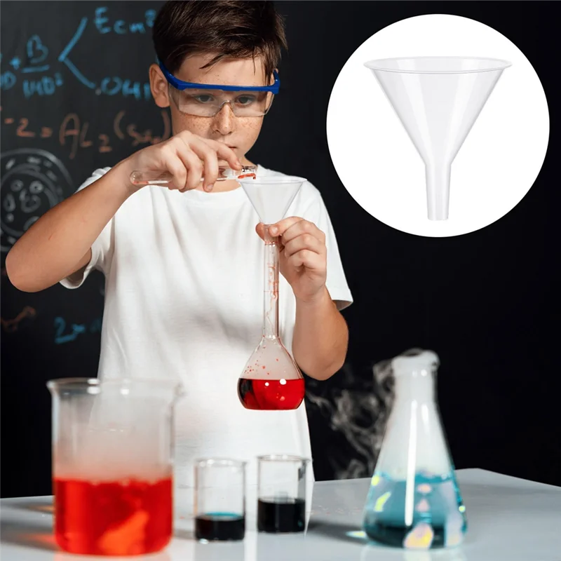ABKP-grand entonnoir en plastique transparent, ensemble de 24 pièces, bouche large de 4.7 pouces avec becs à longue portée pour remplir des bouteilles d'eau