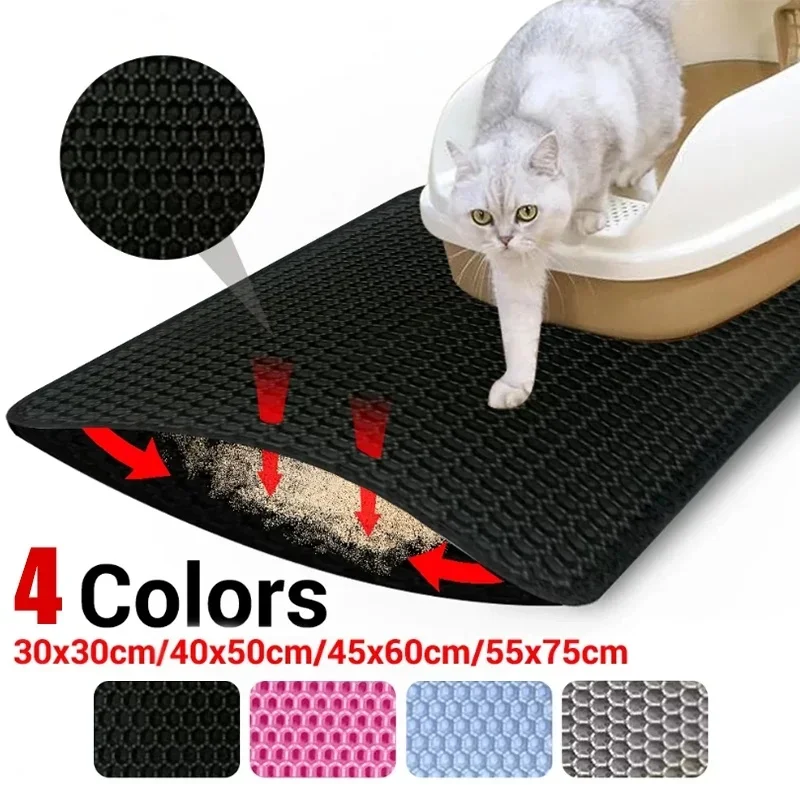 Pet Cat Litter Mat Waterproof Double Layer EVA Foldable Cat Litter Trapping Pet Carpet Bed Pads for Cats Pet Clean Supplies