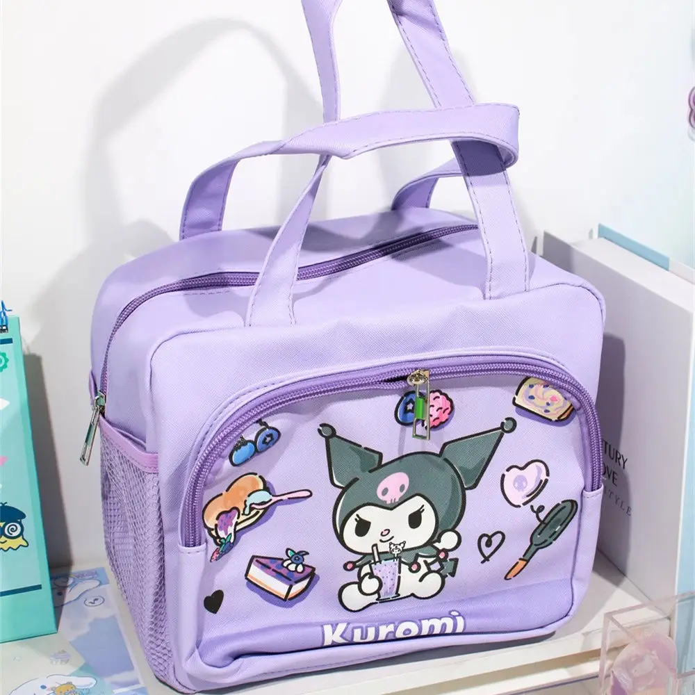 Cinnamoroll Kuromi Anime Kawaii Sanrio Ins Portable Lunch Box Bag Cute Cartoon Hangyodon Student Zipper Mommy Bag Gifts for Kids