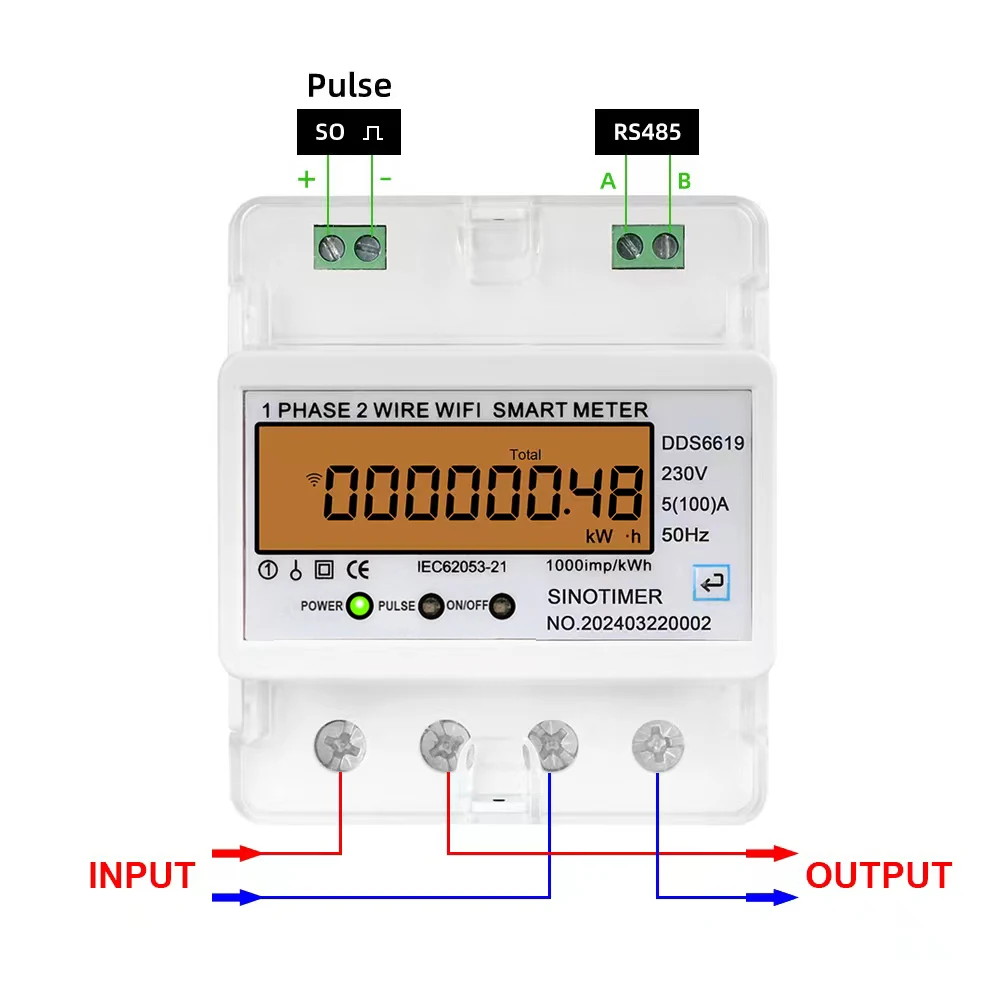 Pilot WIFI jednofazowy AC 220V 100A licznik energii kWh przełącznik ręczny ON/OFF licznik zużycia energii elektrycznej watomierz