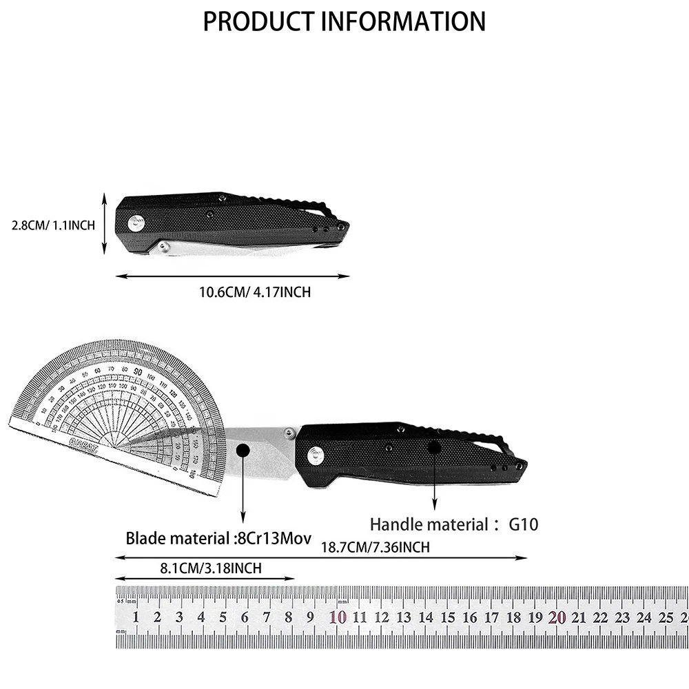 المحمولة EDC سكين للفرد التخييم في الهواء الطلق شواء الصيد فائدة سكين جيب البرية الصيد بقاء مغامرة سكين مدمج #6