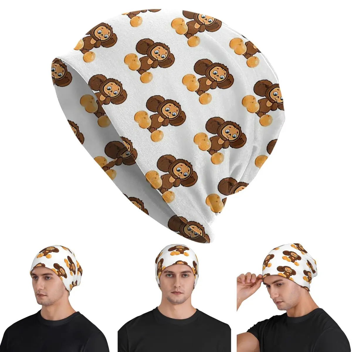 

Шапки-бини Чебурашка Skullies, теплая осенне-зимняя уличная шапка, вязаные шапки с капюшоном для взрослых унисекс