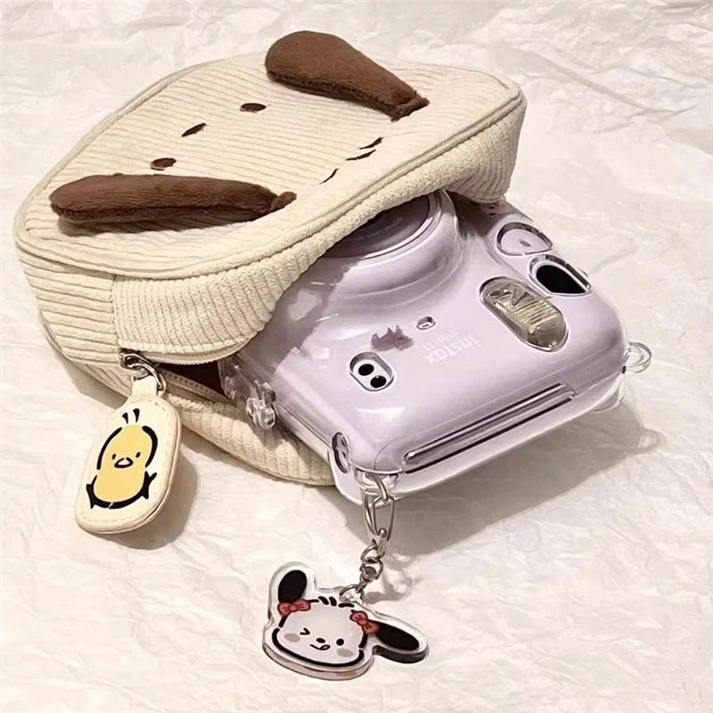 Kawaii Sanrio Pochacco Cosmetic Bag Girl Student Ins Corduroy Portable Large Capacity Storage Bag Coin Purse Birthday Gift