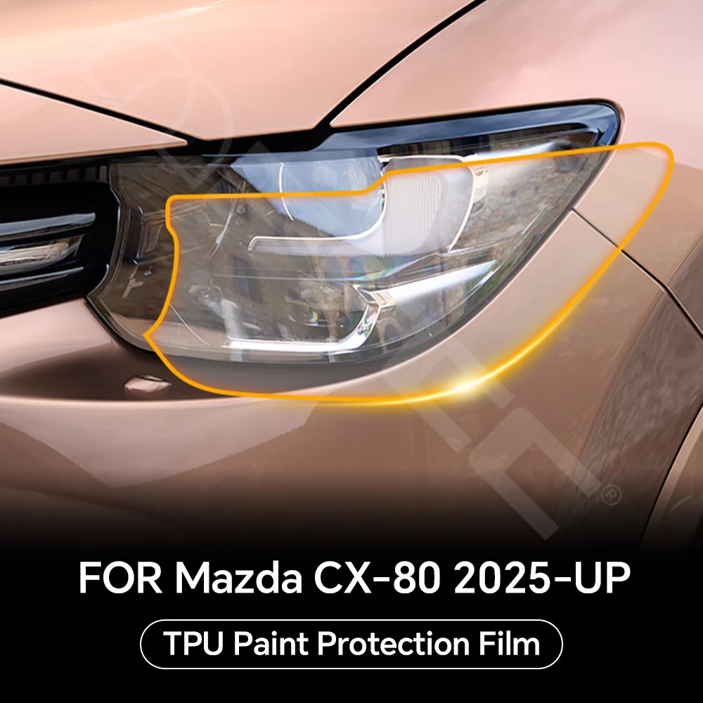

Headlight Rearview B C Pillar TPU Protection Film For Mazda CX80 CX-80 2025 Anti-scratch Pre-cut Clear PPF Resistant Invisible
