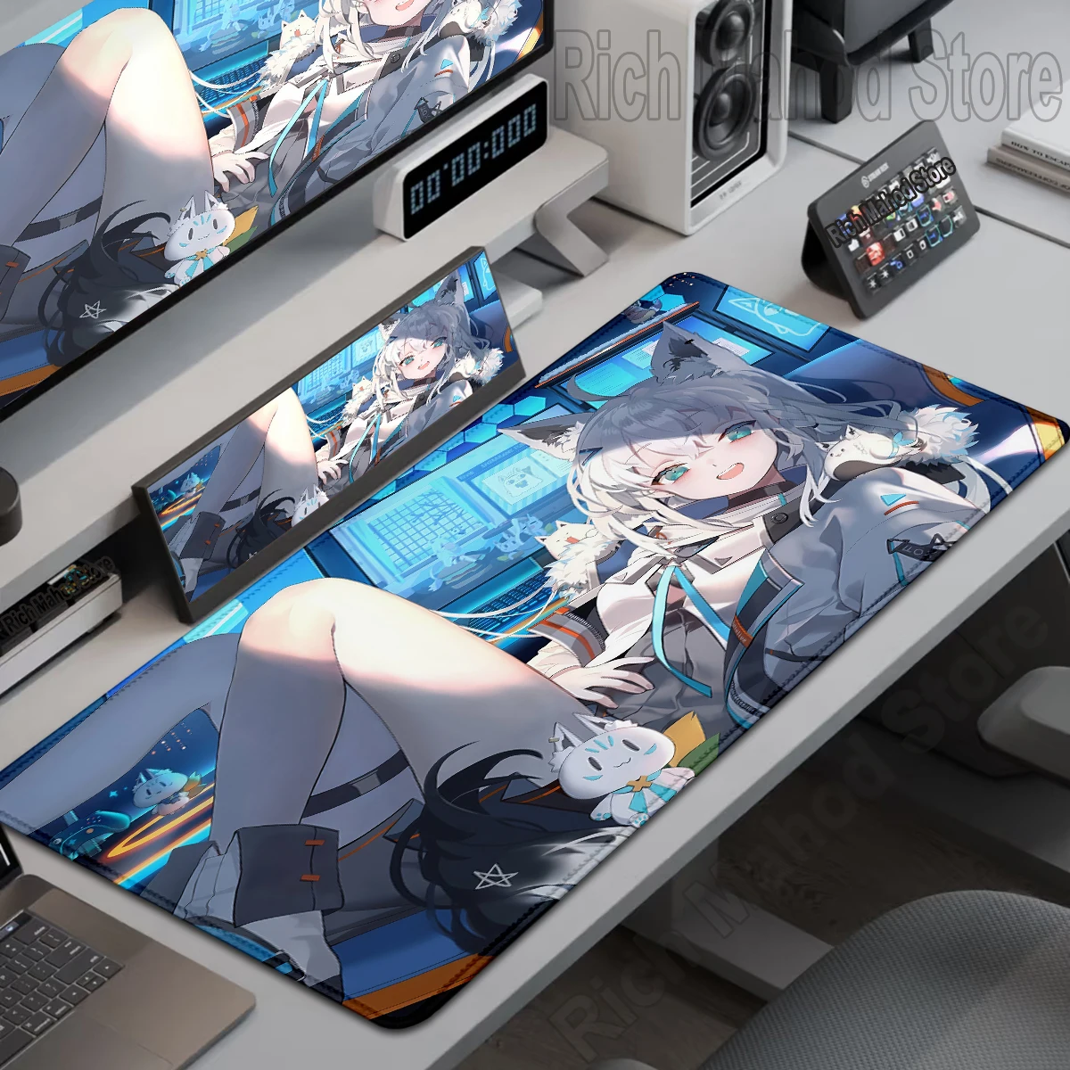 

Hololive Mouse Pad Shirakami Fubuki Mousepad Gaming Computer Keyboard Pad PC Cabinet Desk Mat Laptop XXL Soft Anti-slip TableMat