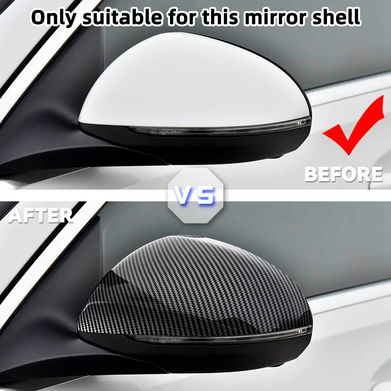 For Mercedes Benz C Class W206 C200 C220 C260 C300 2022+ 2pcs Carbon Fiber Pattern Rearview Side Mirror Cover Caps 
