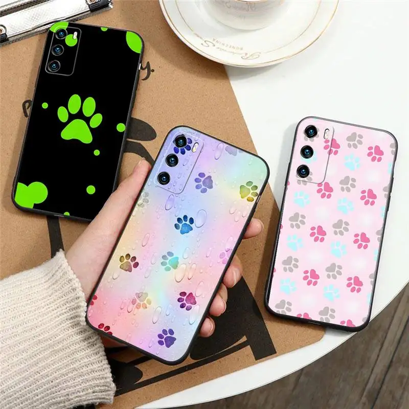 Dog Footprint Paw Phone Case For Honor 70 60 50 30 Pro 10 20 Lite 7C 8X 8S 9X 10I 20I Soft Silicone Cover