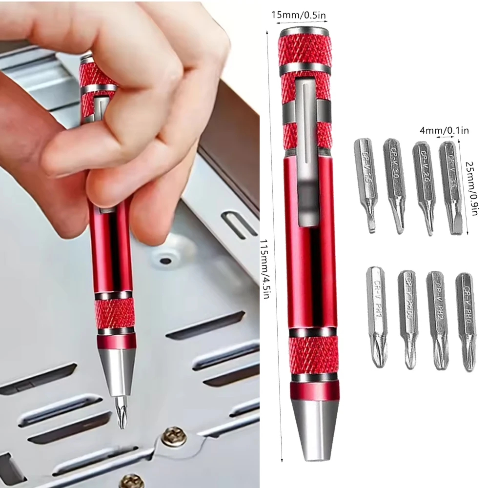 2026 8in1 Pen Style Screwdriver Set For Phone Laptop Watch Repair EDC Hand Tool Portable Magnetic Precision Screwdriver Bits Kit