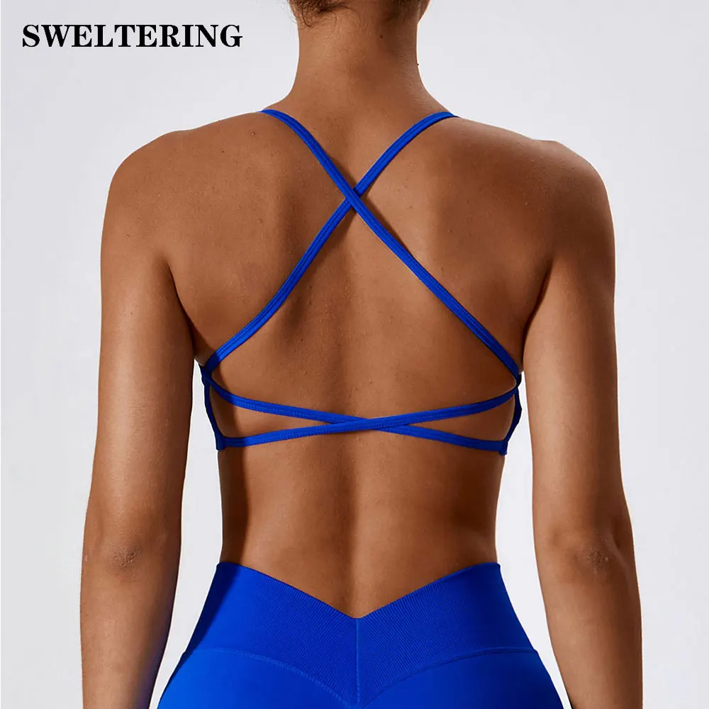 Women\'s Cross Strap Sports Bra Sexy Beautiful Back Top Push Fitness Bra Yoga Gym Seamless Bra Fitness Top Sports Breathable Bra