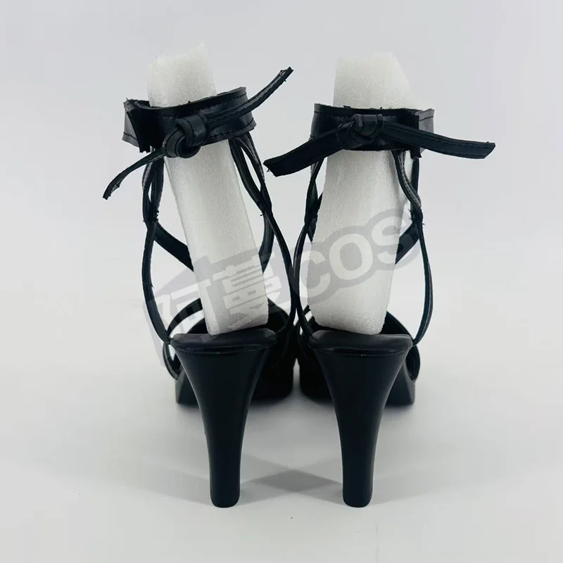 Soul Eater Maka Albarn Cosplay Sandals Black Faux Leather Halloween Party Shies