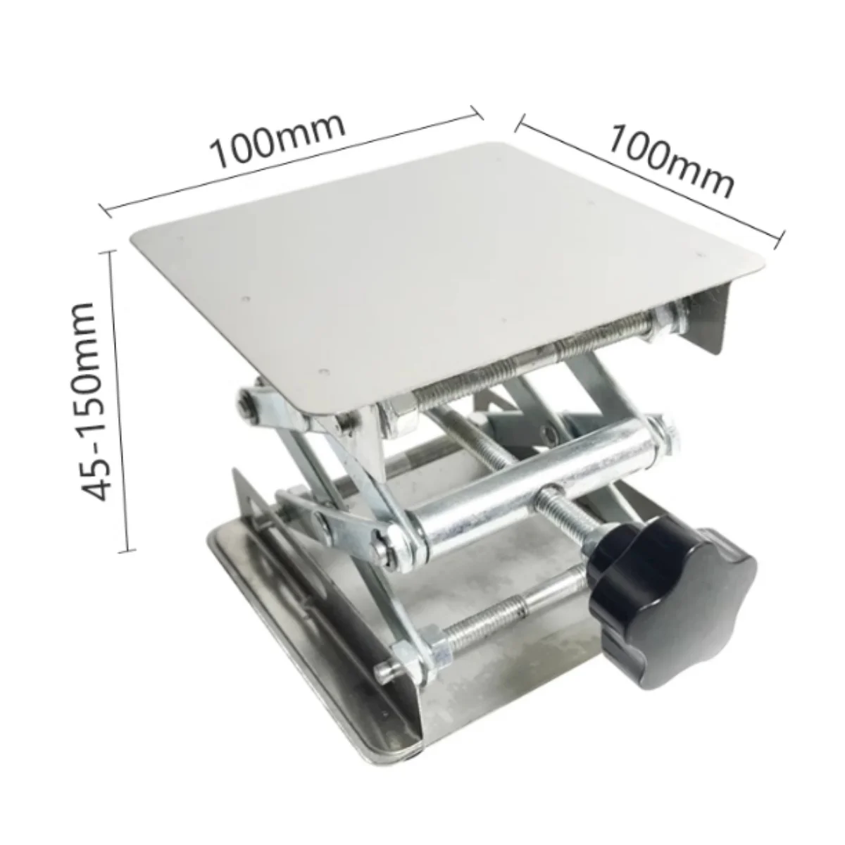 Plate-forme de Support de laboratoire en acier inoxydable, Support élévateur de laboratoire ou Table de banc de routeur, plage de hauteur d'ascenseur extensible pour le travail du bois
