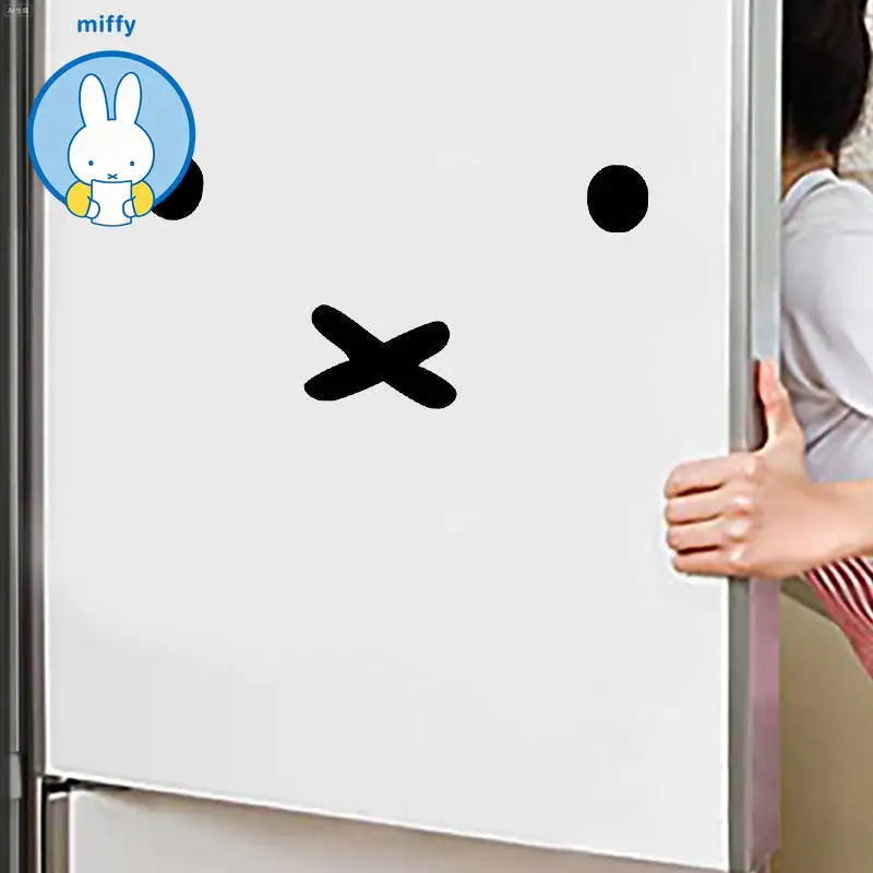 Autocollant Kawaii Miffy Cartoon Emoji pour voiture, autocollant pour couvercle de réservoir de carburant, décoration avant de carrosserie électrique, autocollant pour ordinateur portable et climatiseur