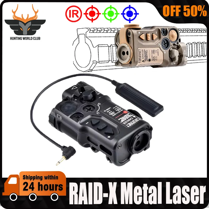 

WADSN RAID X Metal Red Dot Blue IR Strobe Laser Zero Adjustment Hunting Airsoft Weapon Scout Accessory For 20mm Picatinny Rail