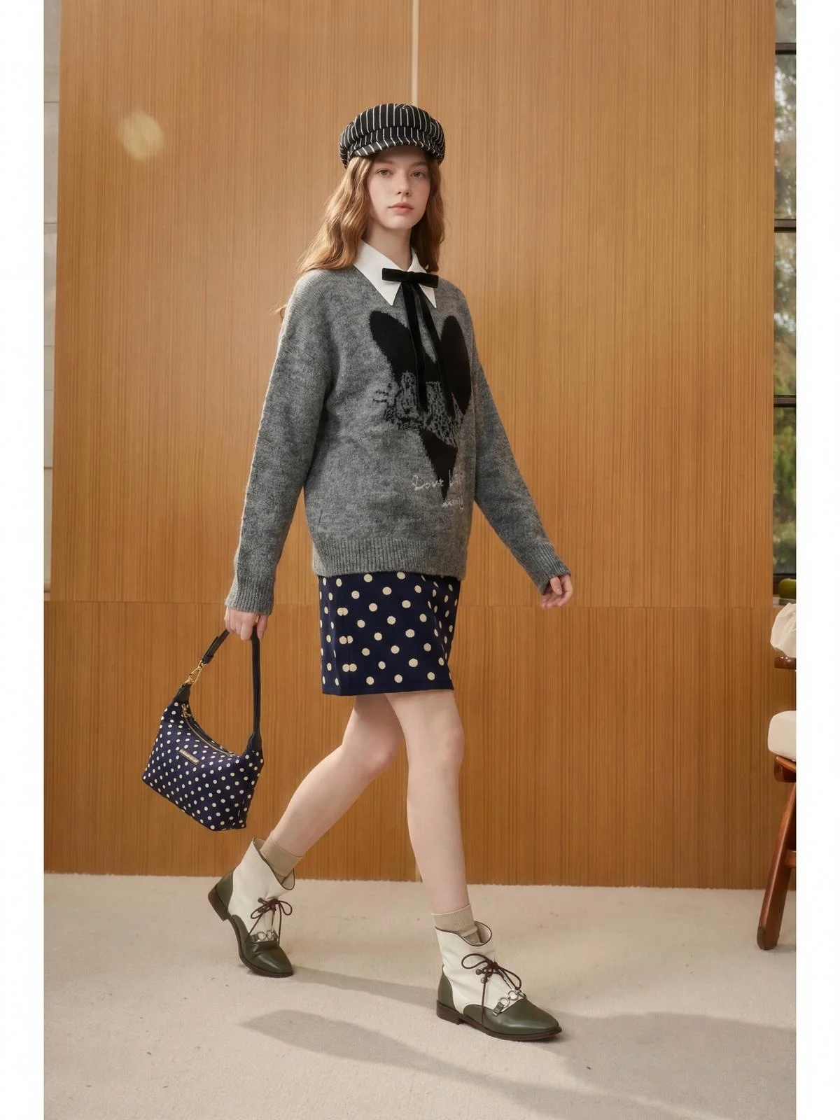 

Вязаный свитер женский свободного кроя, осенне-зимний, новый, с узором «Цветочная ваза» ×LAB, милый, с узлом