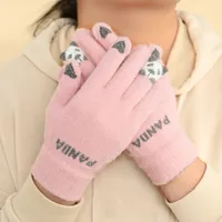 Knitted Cycling Gloves Winter Thermal Women Child Outdoor Warm Gloves Touch Screen Skiing Fishing Motorcycle Gloves
