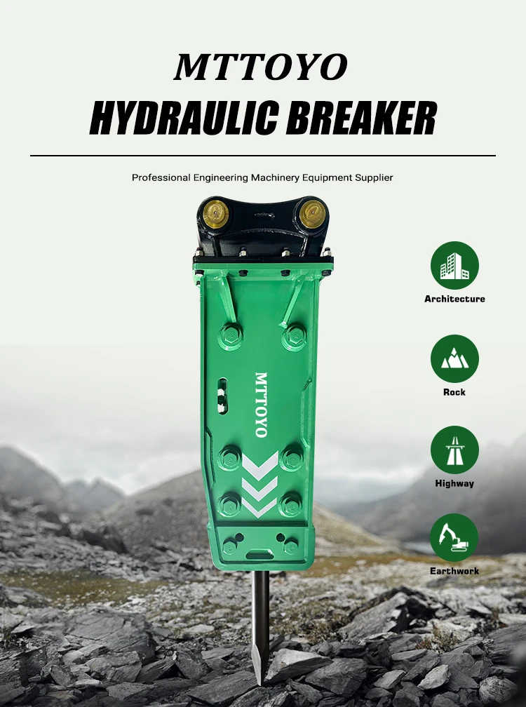 Rompiere idraulico a basso rumore per costruzioni urbane con escavatore 8-12T approvato CE