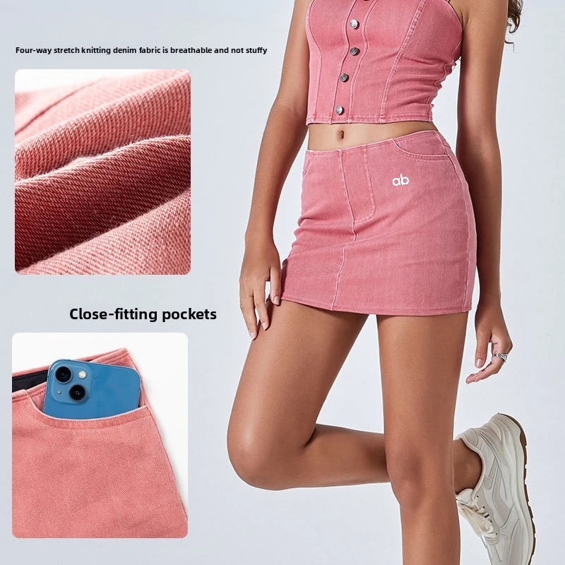 Women High Waist Cuffed Denim Shorts High Stretch Whisker Wash Button Pockets Slim Fit 5‑Point Summer Fitness Casual Shorts