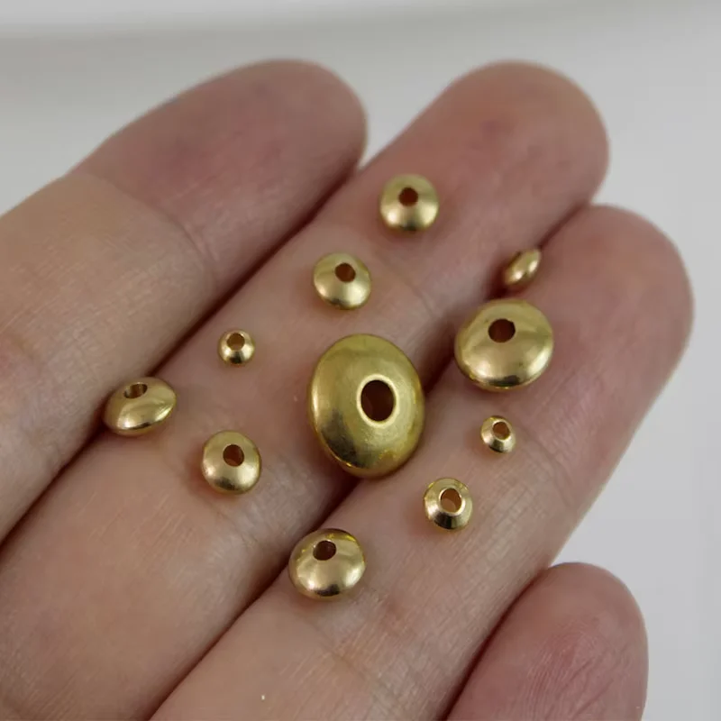50Pcs Original Brass Beads 3/4/5/6/8/10mm Round Abacus Loose Spacer Beads For Necklace Bracelet DIY Jewelry Making Accessories view 3