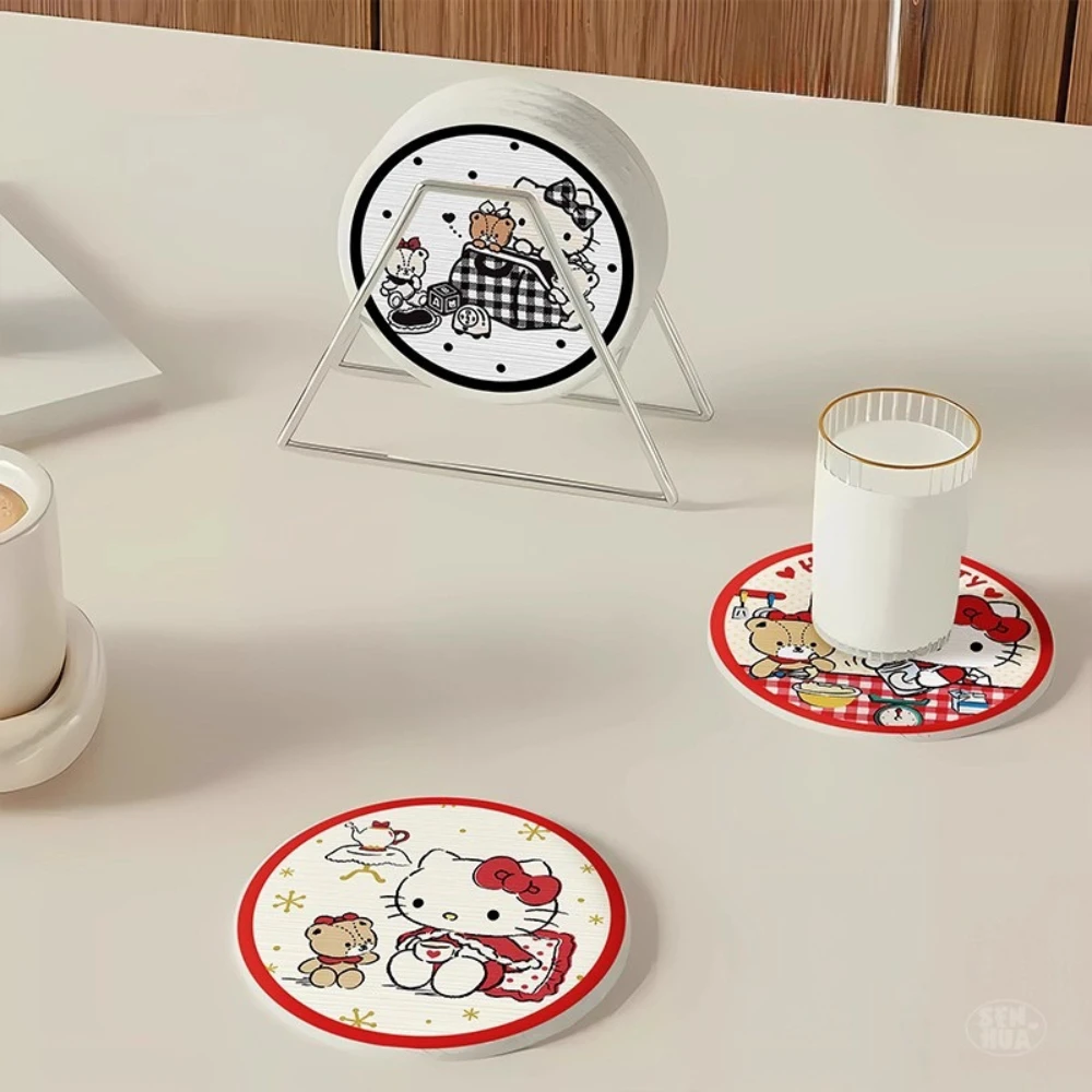 عالية القيمة الكرتون المشطورة الطين الصلب كوستر طاولة طعام مكافحة السمط التجفيف السريع حصيرة مستديرة عدم الانزلاق المياه كوستر #3