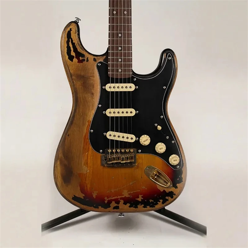 Flerigh Cool Shaped Electric Guitar, OEM, 6 Strings, ST Vintage Style, Professional, High Quality