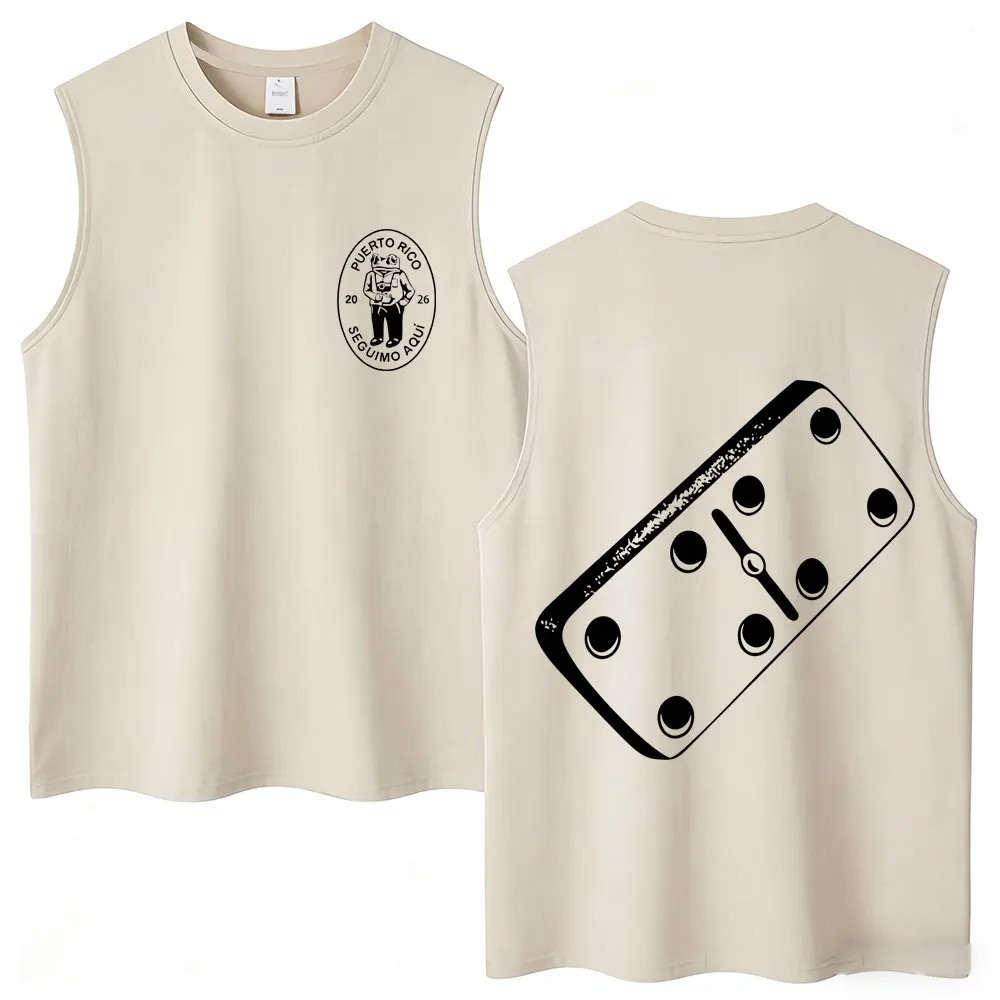 Washed Rapper Bad Bunny Tank Tops Debi Tirar Mas Fotos DTMF World Tour Aesthetic Vests Men Women Hip Hop Cotton Sleeveless Tees