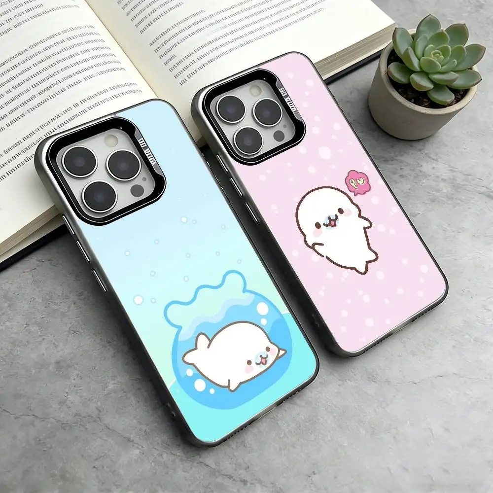 

M-Mamegoma Phone Case For iPhone 17,16,15,14,13,12,11 Plus,Pro Max,XS,Colorful Silver Phone case Funda Cover