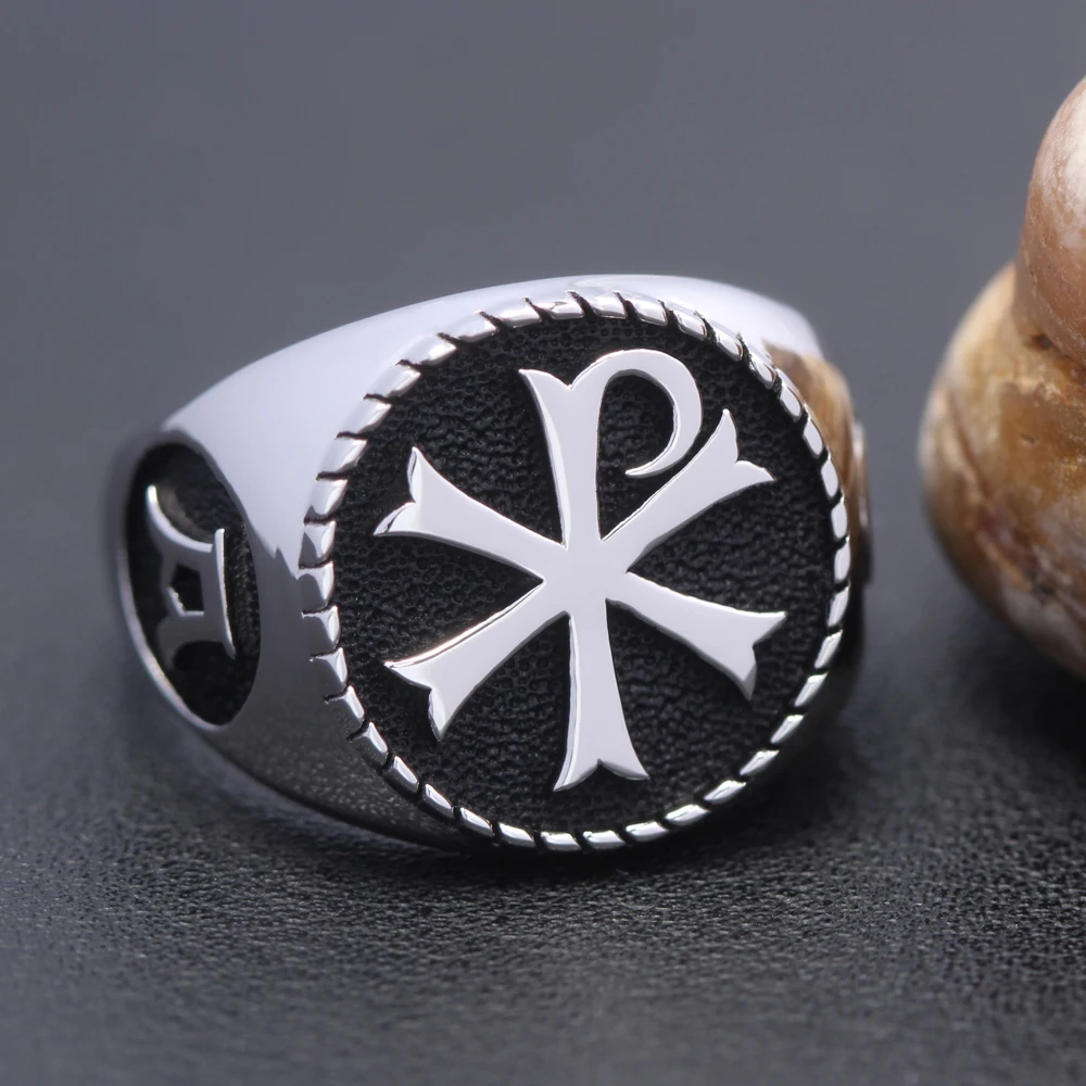 Px alpha omg Kreuz christlich orthodoxe Kirche Symbol Sterling Silber Ring