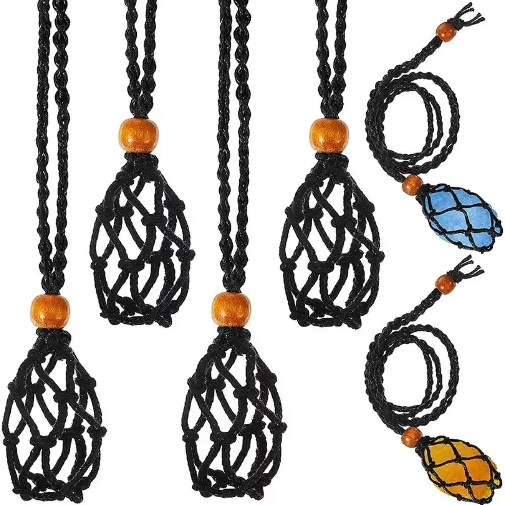 DIY Necklace Cord Braided Hand-woven Crystal Necklace Holder Length Adjustable Wax Rope Braided Necklace Cord