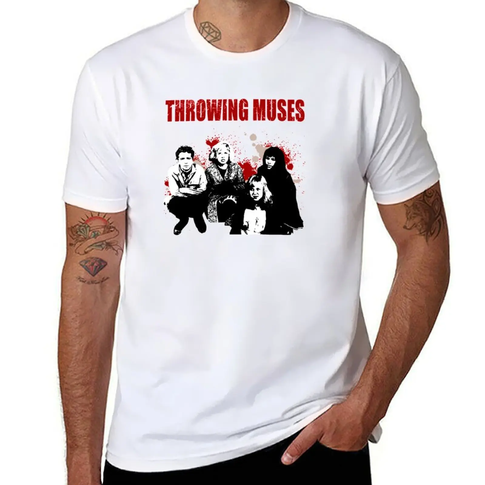 

Throwing Muses stencil T-Shirt cotton t shirts high quality cotton t shirts man 100% T-Shirt