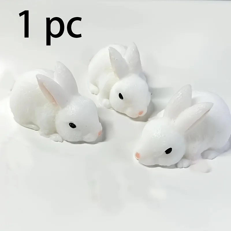 Taba Jouet à presser lapin blanc élastique doux – Rebound lent, Texture épaisse, Design en peluche mignon pour enfants et adultes