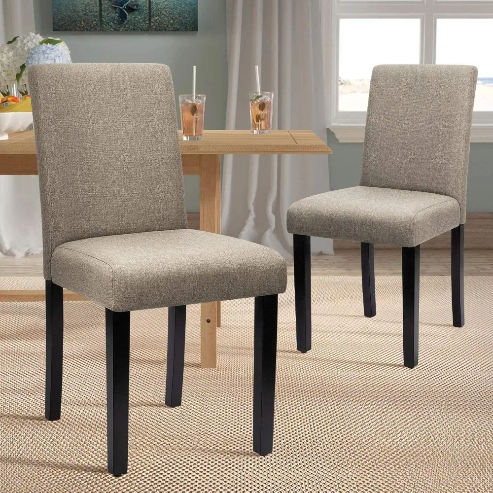 Dining Chairs Upholstered  Urban Style Kitchen Living Room Side Padded Chair with Solid Wood Legs