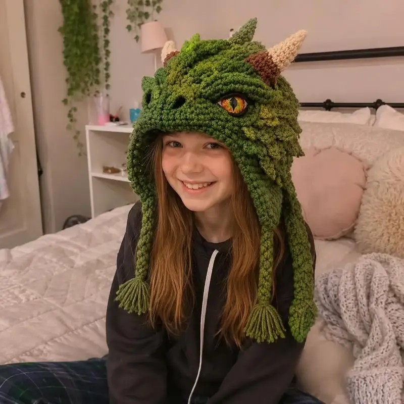 DIY Häkelset „Mystischer Wolf“ mit Kapuze, vorgeschnittenes Garn, alle Materialien enthalten, Video-Tutorial für Anfänger – Detail 11