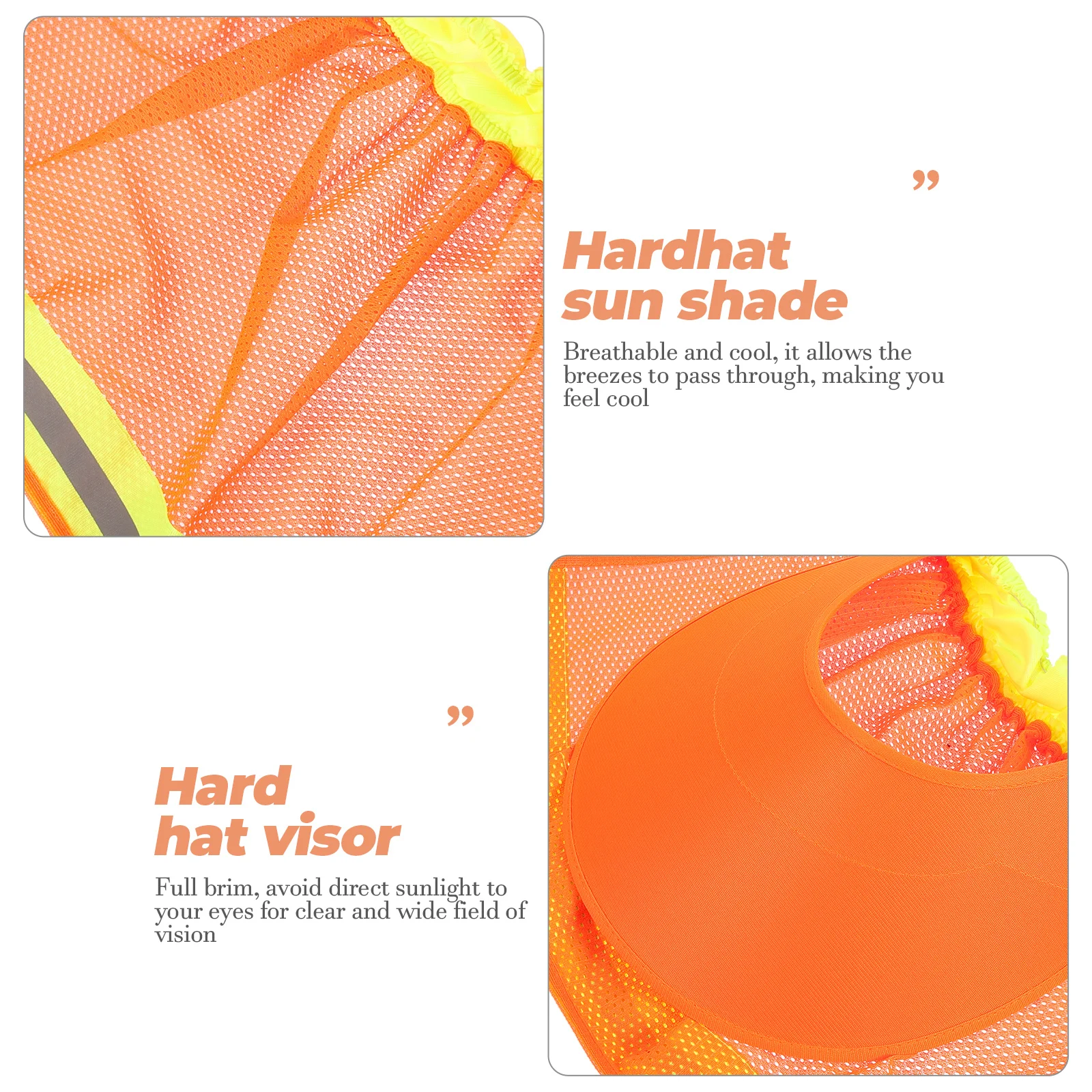 

Sun Protection Safety Full Brim Hard Hat Mesh Visor for Low Stretch Yarn Shade Shades