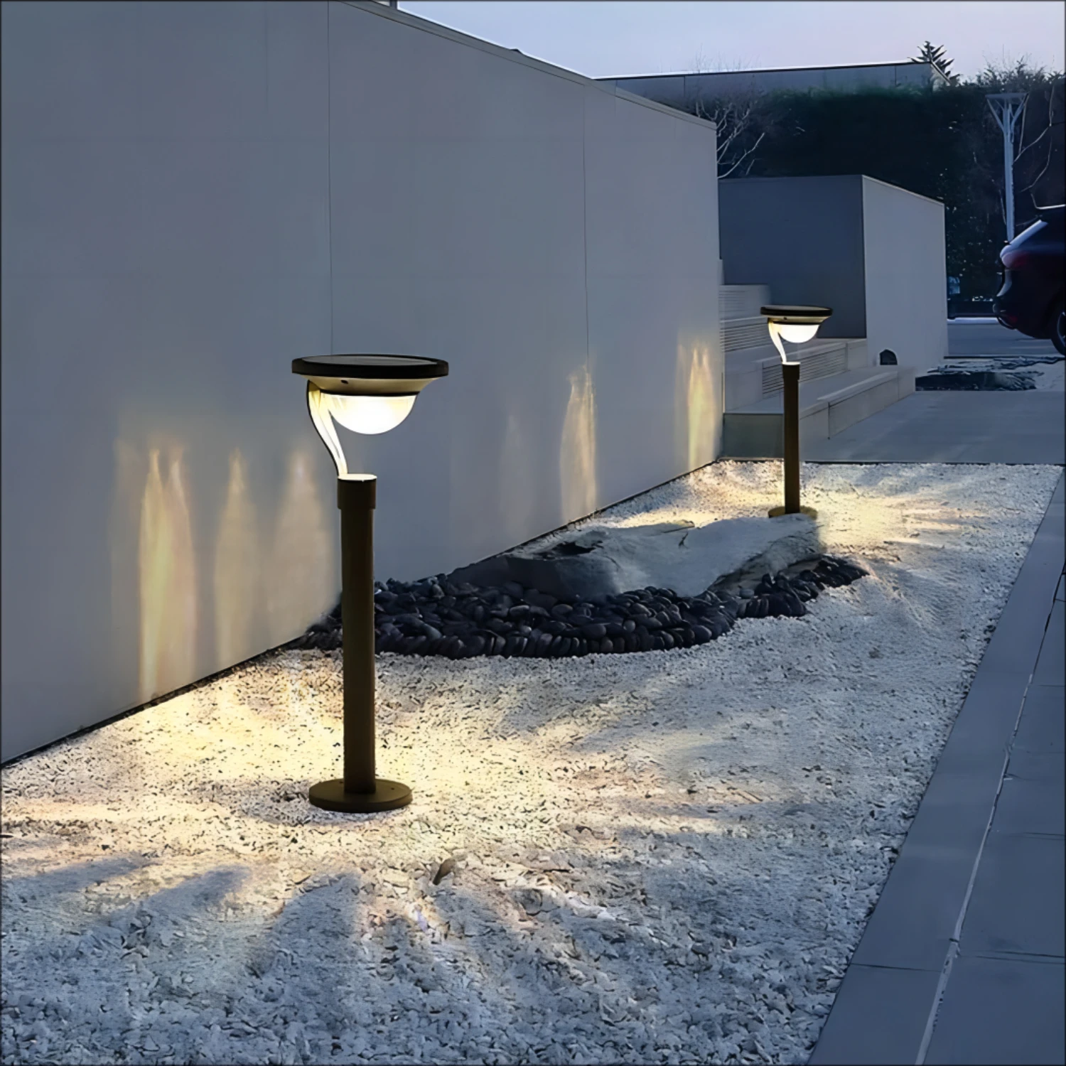 

Super Bright 1PC Solar Garden Light in White and Warm Glow for Dual Purpose Solar Landscape Lighting