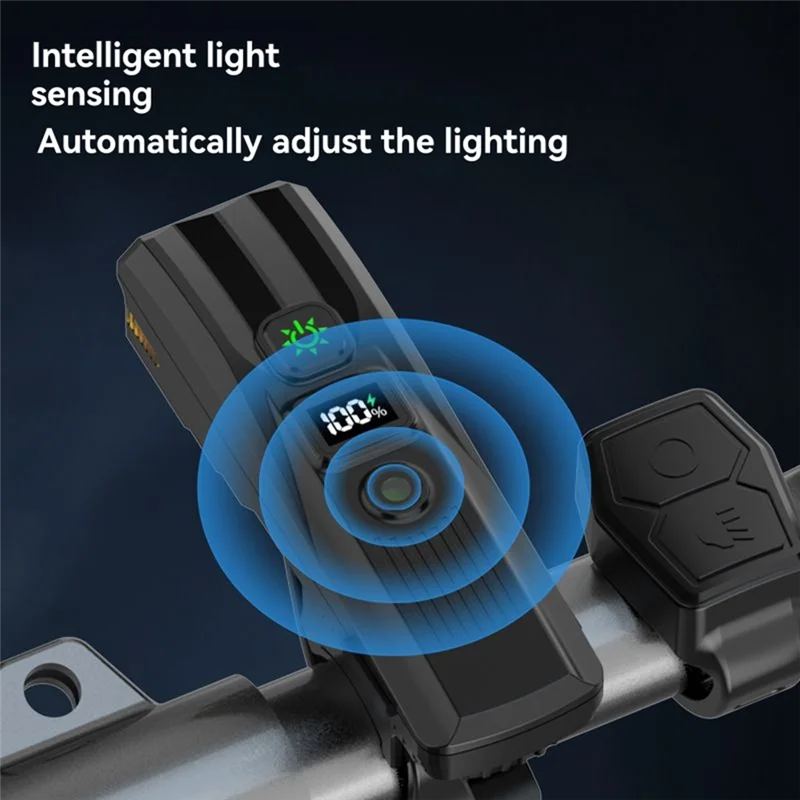 

FSTE-Rechargeable Smart Bicycle Front Light Bike Headlight With Horn Wireless Remote Control