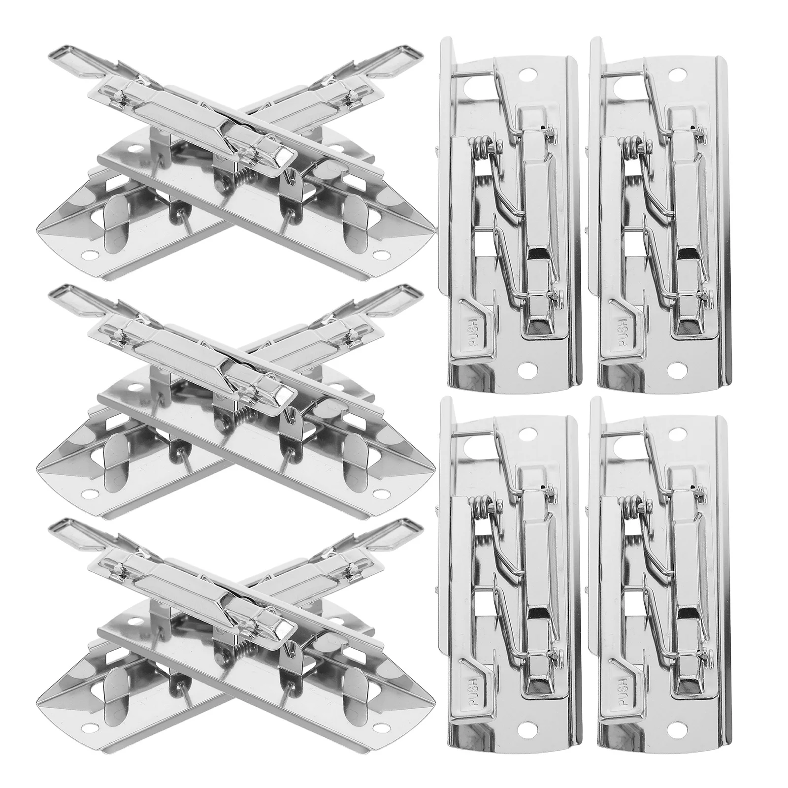 

10pcs Metal Document Binder Clamp Silver Spring-Loaded High-Grip Lever Clip Adjustable Heavy Duty Folder Clips For Office School