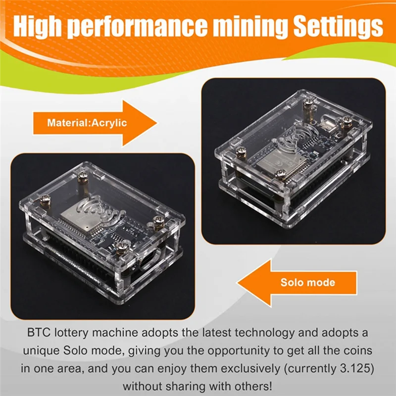 

BTC Miner PRO+ Solo Miner 850KH/S Bitcoin BTC Miner ESP32 Chip Wifi Low Power With Acrylic Case For Home Office
