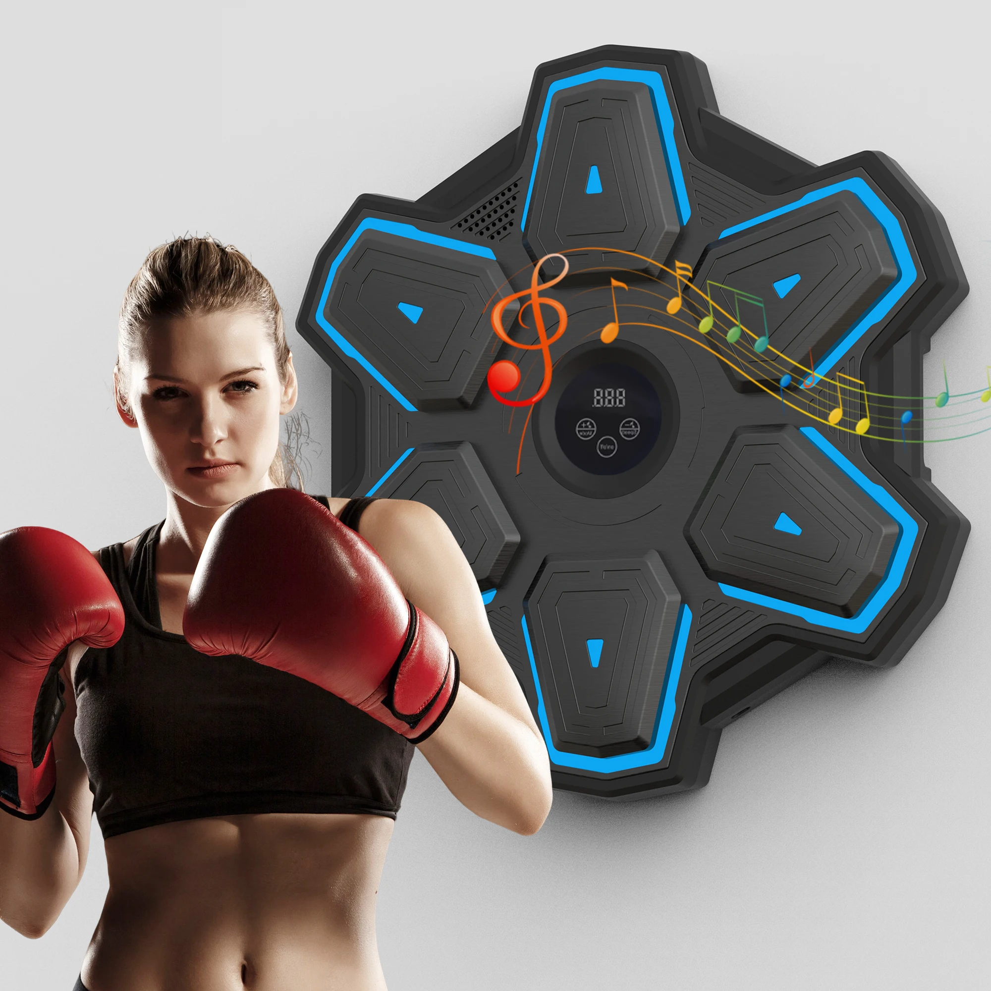 

Music Boxing Machine Interactive Punching Trainer Large Size Wall Mounted Electronic Boxing Target for Adults Kids