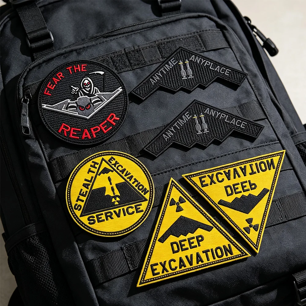 Tactical Morale Outdoor Bag Badge Embroidery Triangle English 