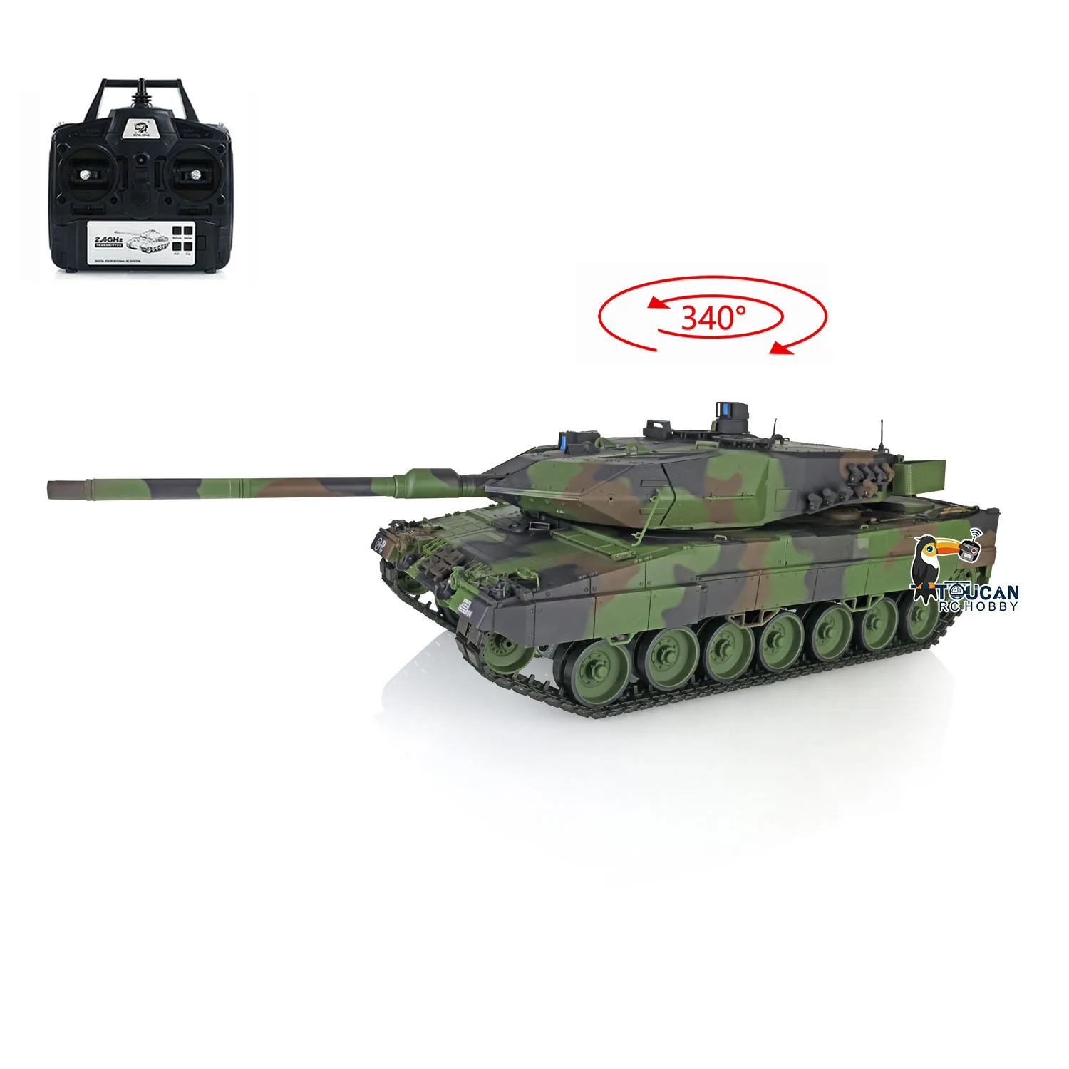 US Stock Henglong 1/16 7.0 RTR RC Tank Leopard 2A6 3889 Plastic Version 2.4Ghz Remote Control Model Vehicle for Adult Collectors