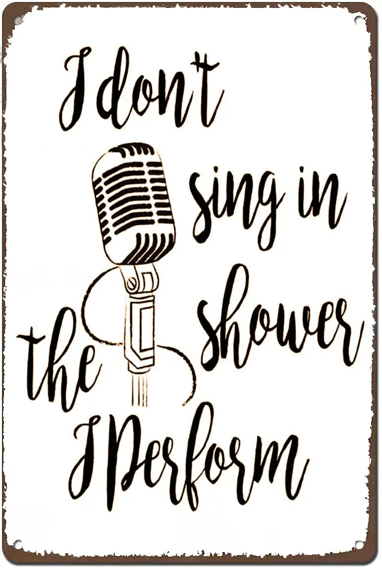 Vintage Wall Decor I Don'T Sing In The Shower I Perform,Bathroom Print,Funny Bathroom Quote,Bathroom Sign,Bathroom Art,Bathr