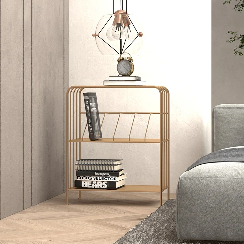 TLL Simple Modern Storage Rack Bedroom Iron Book Shelf Nordic